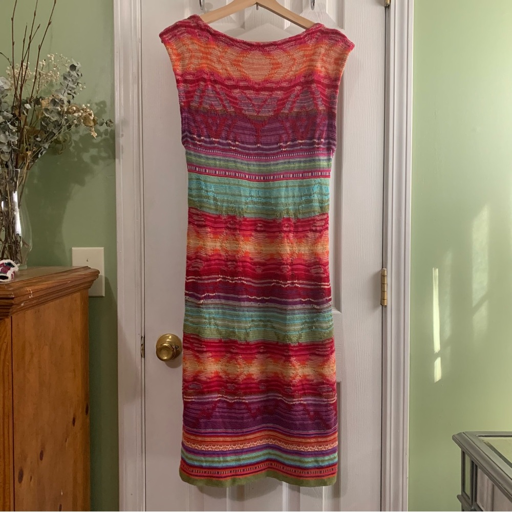 Ralph Lauren Southwestern Aztec Sleeveless Knit Sweater Dress - Picture 3 of 6